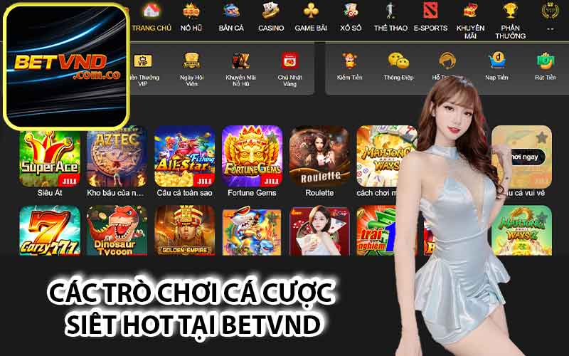 Các trò chơi cá cược siêu hot tại Betvnd